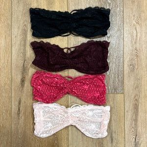 Set of 4 Free People bandeau bras size medium